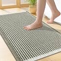 Smiry Waffle Bath Mat 24X16, Soft Absorbent Bathroom Rugs, Green &amp; Cream