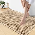 Smiry Waffle Bath Mat 30X18, Extra Soft Absorbent Bathroom Rugs, Brown