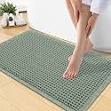 Smiry Waffle Bath Mat 30X18, Extra Soft Absorbent Bathroom Rugs, Sage Green