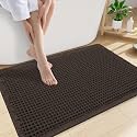Smiry Waffle Bath Mat 30X20, Extra Soft Absorbent Bathroom Rugs, Chocolate