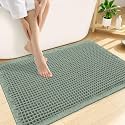 Smiry Waffle Bath Mat 30X20, Extra Soft Absorbent Bathroom Rugs, Sage Green