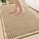 Smiry Waffle Bath Mat 30X20, Extra Soft Absorbent Bathroom Rugs, Brown