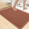 Smiry Waffle Bath Mat 36X24, Extra Soft Absorbent Bathroom Rugs, Orange