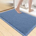 Smiry Waffle Bath Mat 36X24, Extra Soft Absorbent Bathroom Rugs, Blue