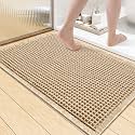 Smiry Waffle Bath Mat 36X24, Extra Soft Absorbent Bathroom Rugs, Brown