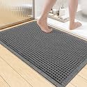 Smiry Waffle Bath Mat 36X24, Extra Soft Absorbent Bathroom Rugs, Dark Grey