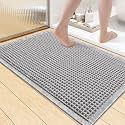 Smiry Waffle Bath Mat 36X24, Extra Soft Absorbent Bathroom Rugs, Light Grey