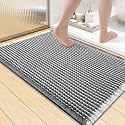 Smiry Waffle Bath Mat 36X24, Soft Absorbent Bathroom Rug, Darkgrey &amp; Cream