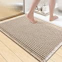 Smiry Waffle Bath Mat 36X24, Soft Absorbent Bathroom Rugs, Brown &amp; Cream