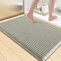 Smiry Waffle Bath Mat 36X24, Soft Absorbent Bathroom Rugs, Green &amp; Cream