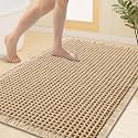 Smiry Waffle Bath Mat 40X32, Extra Soft Absorbent Bathroom Rugs, Brown