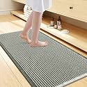 Smiry Waffle Bath Mat 44X24, Soft Absorbent Bathroom Rugs, Green &amp; Cream