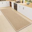 Smiry Waffle Bath Mat 47X16, Extra Soft Absorbent Bathroom Rugs, Brown