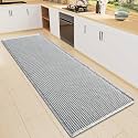 Smiry Waffle Bath Mat 47X16, Extra Soft Absorbent Bathroom Rugs, Light Grey