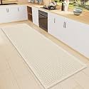 Smiry Waffle Bath Mat 47X16, Soft Absorbent Bathroom Rugs, Cream Beige