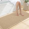 Smiry Waffle Bath Mat 47X20, Extra Soft Absorbent Bathroom Rugs, Brown