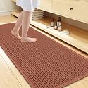 Smiry Waffle Bath Mat 47X24, Extra Soft Absorbent Bathroom Rugs, Orange