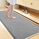 Smiry Waffle Bath Mat 47X24, Soft Absorbent Bathroom Rug, Darkgrey &amp; Cream