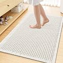 Smiry Waffle Bath Mat 47X32, Extra Soft Absorbent Bathroom Rugs, Off-White