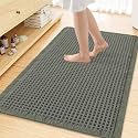 Smiry Waffle Bath Mat 47X32, Extra Soft Absorbent Bathroom Rugs, Green