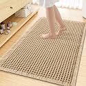 Smiry Waffle Bath Mat 47X32, Extra Soft Absorbent Bathroom Rugs, Brown