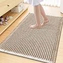 Smiry Waffle Bath Mat 47X32, Soft Absorbent Bathroom Rugs, Brown &amp; Cream