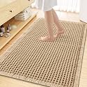 Smiry Waffle Bath Mat 59X35, Extra Soft Absorbent Bathroom Rugs, Brown