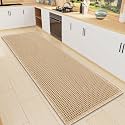 Smiry Waffle Bath Mat 60X16, Extra Soft Absorbent Bathroom Rugs, Brown