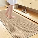 Smiry Waffle Bath Mat 60X24, Extra Soft Absorbent Bathroom Rugs, Brown