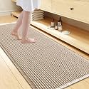 Smiry Waffle Bath Mat 60X24, Soft Absorbent Bathroom Rugs, Brown &amp; Cream