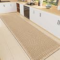 Smiry Waffle Bath Mat 72X16, Extra Soft Absorbent Bathroom Rugs, Brown