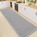 Smiry Waffle Bath Mat 72X16, Extra Soft Absorbent Bathroom Rugs, Light Grey