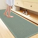 Smiry Waffle Bath Mat 72X24, Extra Soft Absorbent Bathroom Rugs, Sage Green