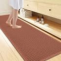 Smiry Waffle Bath Mat 72X24, Extra Soft Absorbent Bathroom Rugs, Orange