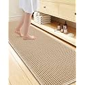 Smiry Waffle Bath Mat 72X24, Extra Soft Absorbent Bathroom Rugs, Brown