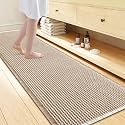 Smiry Waffle Bath Mat 72X24, Soft Absorbent Bathroom Rugs, Brown &amp; Cream