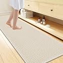 Smiry Waffle Bath Mat 72X24, Soft Absorbent Bathroom Rugs, Cream Beige