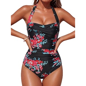 Smismivo Tummy Control Swimwear Halter One Piece