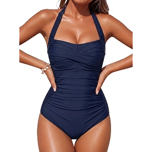 Smismivo Tummy Control Swimwear Halter One Piece