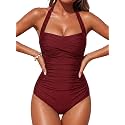 Smismivo Tummy Control Swimwear Halter One Piece