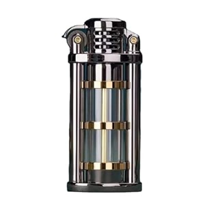 smoke king black zenith kerosene lighter with transparent fuel tank windproof refillable lighter retro collectible gift for men
