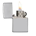 Smoke King Brass Armor High Polish Chrome Windproof Pocket Lighter | (Zorro Original) | Refillable Kerosene Oil Lighter (Fuel Not Included)
