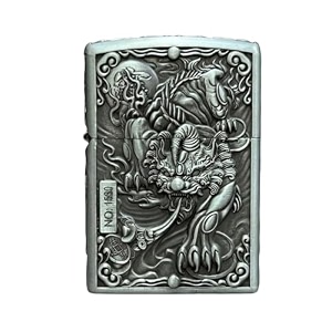 smoke king brass dragon flame windproof pocket lighter  zorro original  refillable kerosene oil lighter fuel not included