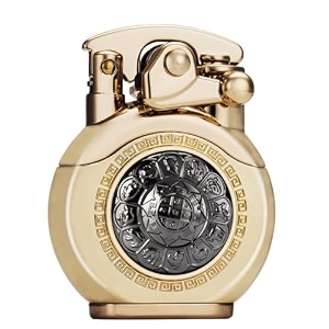 smoke king brass gold spinner premium refillable lighter  perfect for gifting zorro original lift arm soft flame pocket lighter gift for men fuel not included