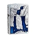 Smoke King Double-Sided Brass Lighter | Mountain & Floral Relief Design | Refillable Windproof Kerosene Lighter with Flint Ignition | Zorro Collectible (Fuel Not Included)