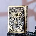 Smoke King Gold Brass 3D Engraving Wukong Design Zorro Original Lighter | Refillable Kerosene Oil Pocket Lighter | Fuel Not Included