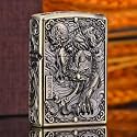 Smoke King Gold Brass Dragon Flame Windproof Pocket Lighter | (Zorro Original) | Refillable Kerosene Oil Lighter (Fuel Not Included)