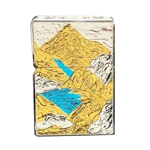 smoke king golden luxury brass kerosene lighter with mountain amp sea engraving windproof refillable flint wheel collectible gift