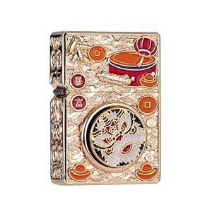 smoke king kerosene lighter auspicious lion awakening rotatable retro integrated grinding wheel windproof lighter