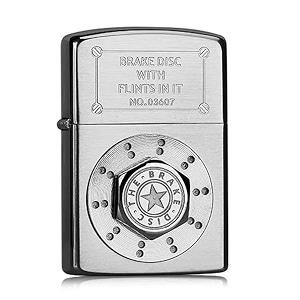 smoke king silver brake disc pocket lighter silver zorro original